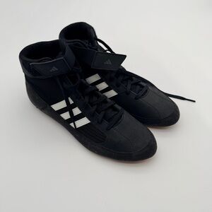 Adidas Men's Black and White High-Top Sneakers